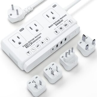 220v to 110v Travel Voltage Converter: International Universal Voltage Converter US to Europe Power Strip Plug Transformer - 2000W Electric Hair Dryer Step Down Outlet Converters for European UK EU